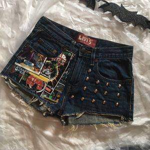 custom levi’s star wars cutoff denim shorts